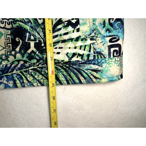 Lightweight Tropical Zip-Up Jacket CHICOs Size 1‎ (Large) Green Abstract Pattern - Picture 5 of 7